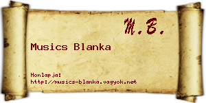Musics Blanka névjegykártya